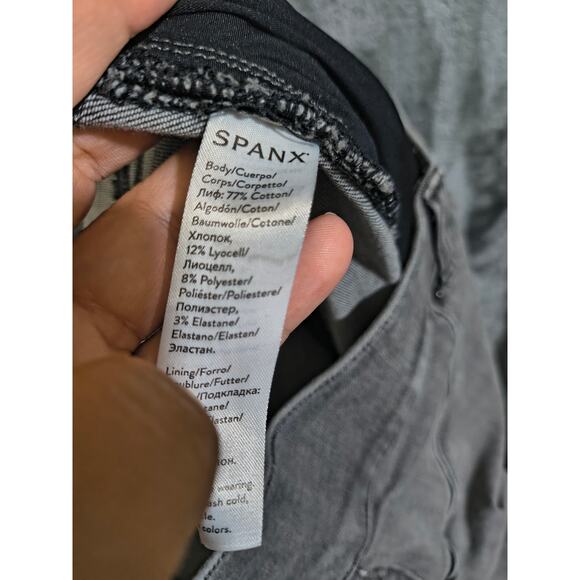 Spanx Black Faded Ankle Skinny High Rise Jeans Large - Picture 2 of 4